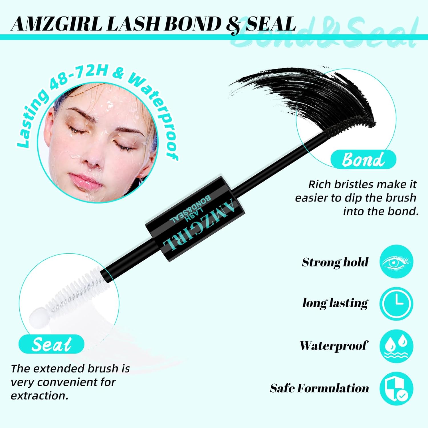 AMZGIRL DIY Lash Cluster Kit (320 Pcs) – Natural Individual Eyelash Extensions with Bond & Seal