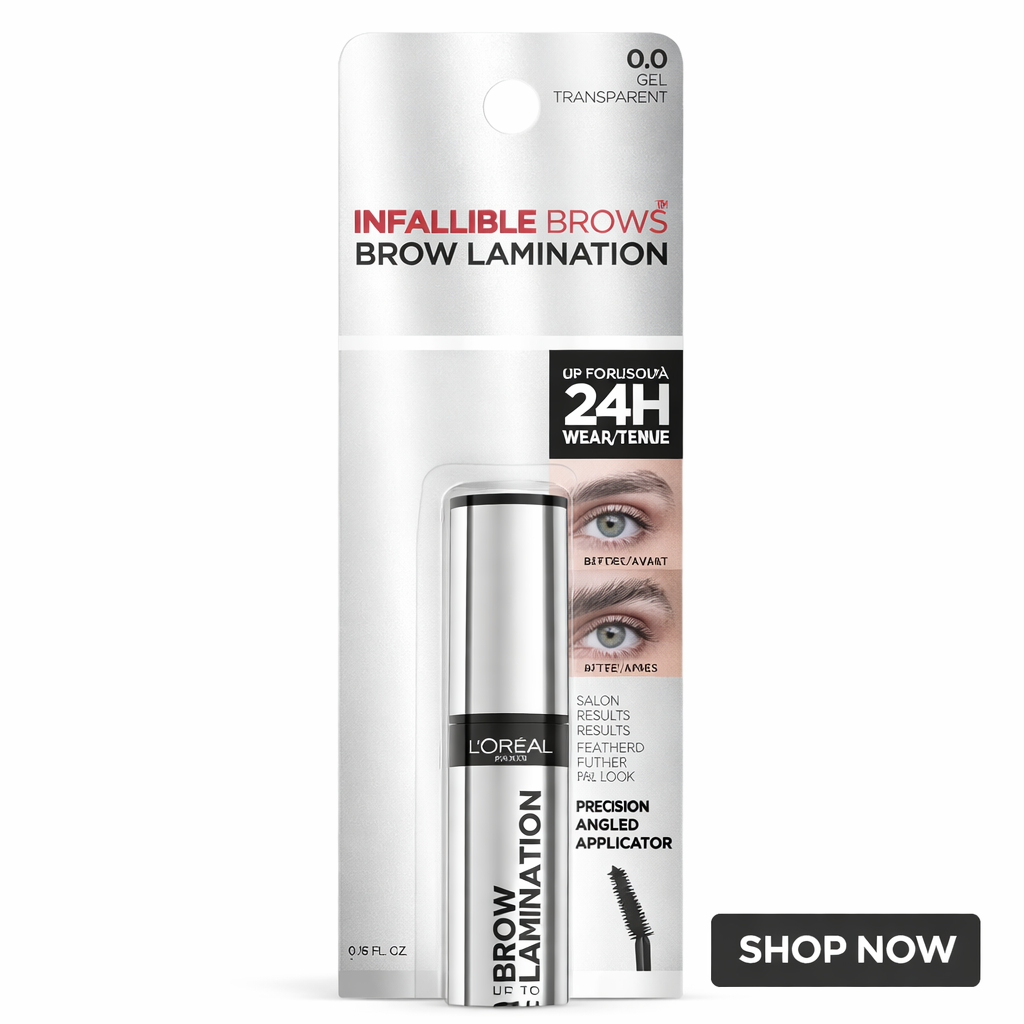 L’Oréal Infallible 24H Brow Lamination Gel – Waterproof Clear Eyebrow Gel for Lifted & Long-Lasting Brows