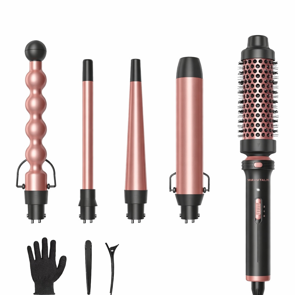 5-in-1 Professional Curling Wand Set – Multi-Style Ceramic Hair Curler with Thermal Brush