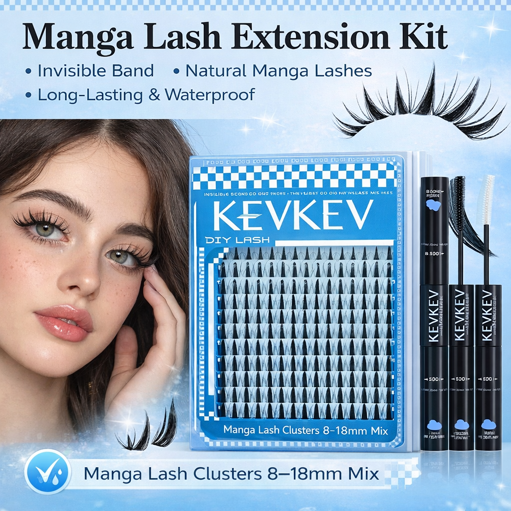 Manga Lash Clusters Kit – Invisible Band Spiky Eyelash Extension Set