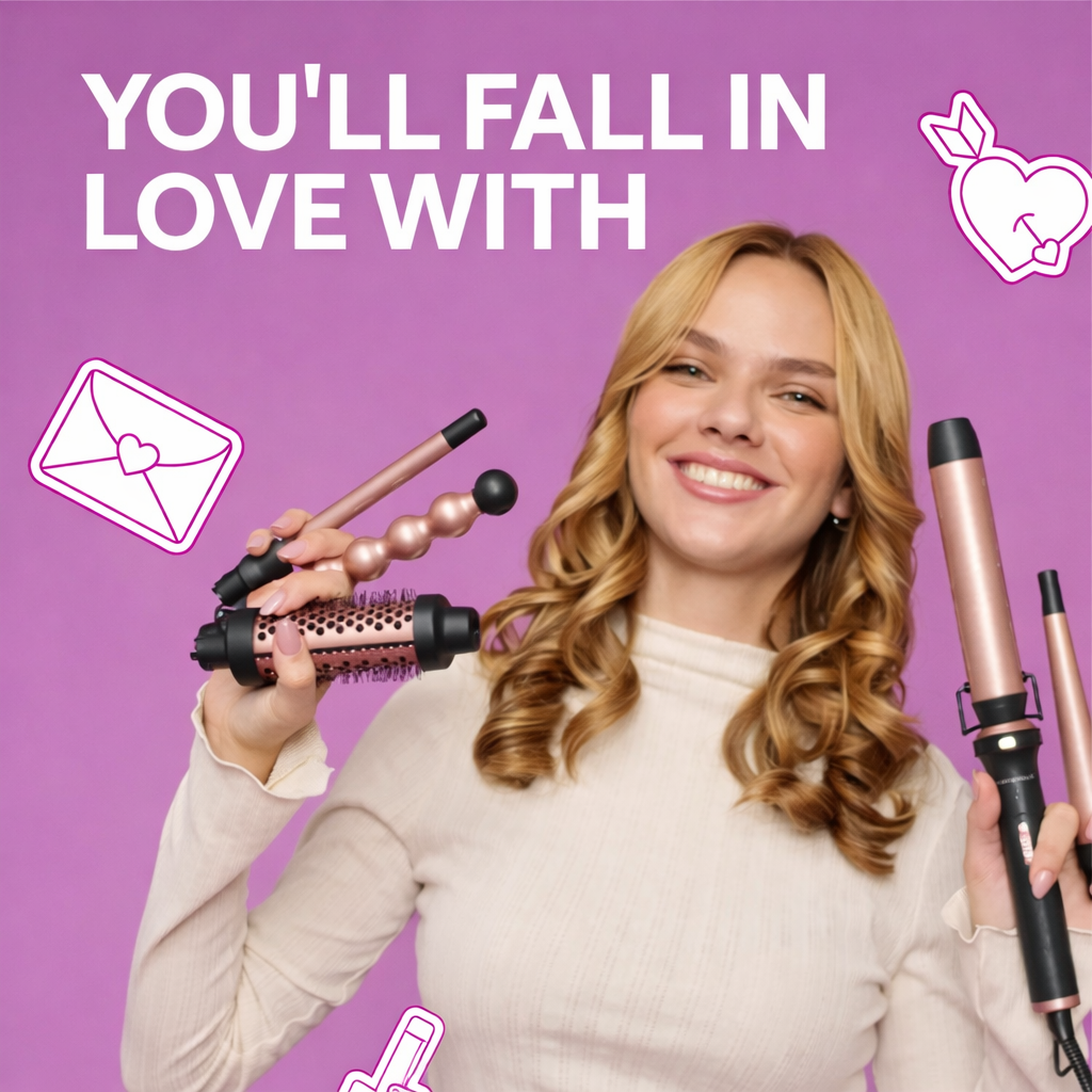 5-in-1 Professional Curling Wand Set – Multi-Style Ceramic Hair Curler with Thermal Brush