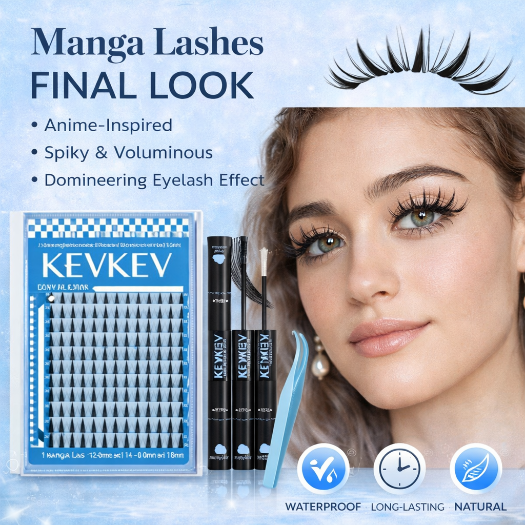 Manga Lash Clusters Kit – Invisible Band Spiky Eyelash Extension Set